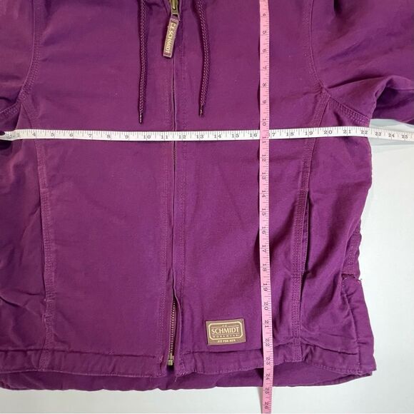 C.E. Schmidt Workwear For Her Sherpa Lined Canvas Coat Barn Coat Purple Medium - Picture 9 of 11